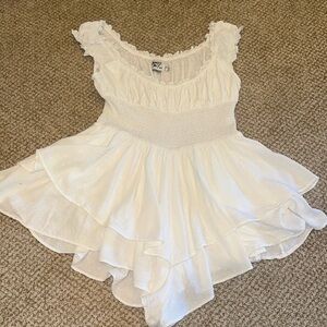 Princess Polly LOVE GALORE ROMPER WHITE LOWER IMPACT Sz 12